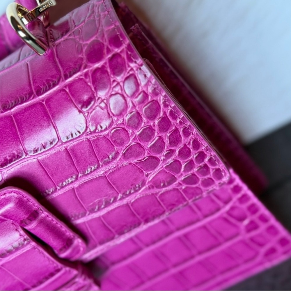 Brahmin Small Hallie Satchel Empower Tangsi Pink Leather BCA $365 - Picture 3 of 16